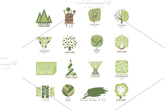 Vector Tree Wood Oak Design Element Badge Modern Forest Label And Templates Nature Label For Your Business Eco Graphic Plant Illustration