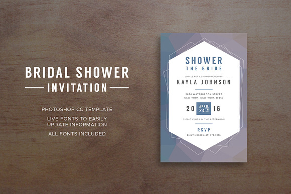 Geometric Bridal Shower Invitation