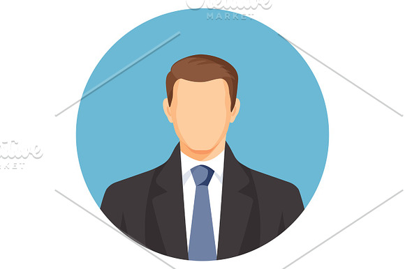 Faceless Businessman Avatar Man In Suit With Blue Tie