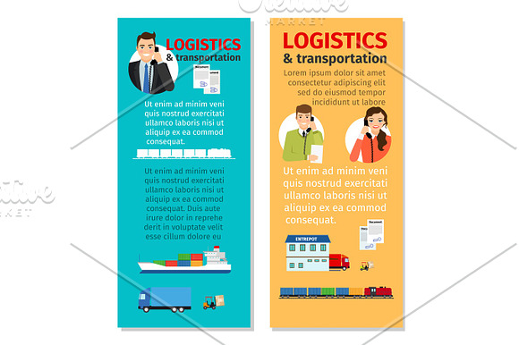 Logistics And Transportation Vertical Flyers