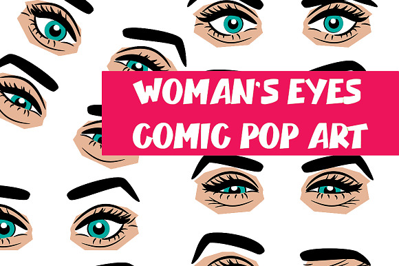 Smoky Woman Eyes Comic Book Pop Art