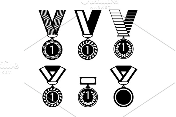 Vector Colorful Collection Of Golden Medals With First Number