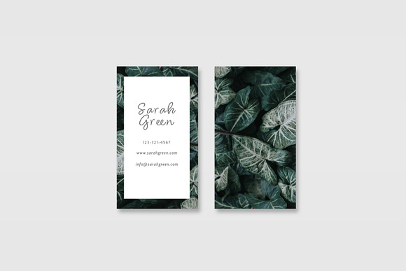 Green Leaves Business Card Template