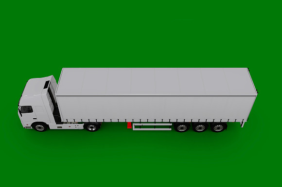Blank Truck Trailer Transparent Back in Product Mockups - product preview 3