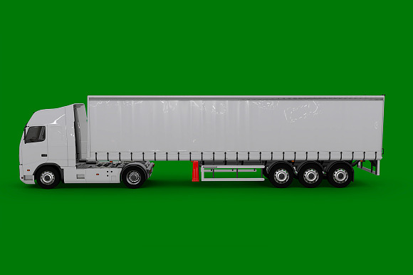 Blank Truck Trailer Transparent Back in Product Mockups - product preview 4