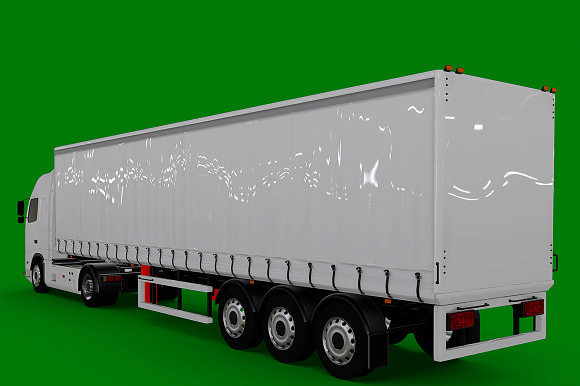 Blank Truck Trailer Transparent Back in Product Mockups - product preview 5