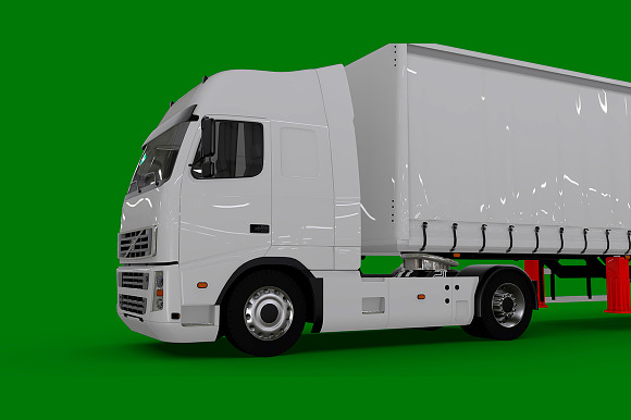 Blank Truck Trailer Transparent Back in Product Mockups - product preview 6