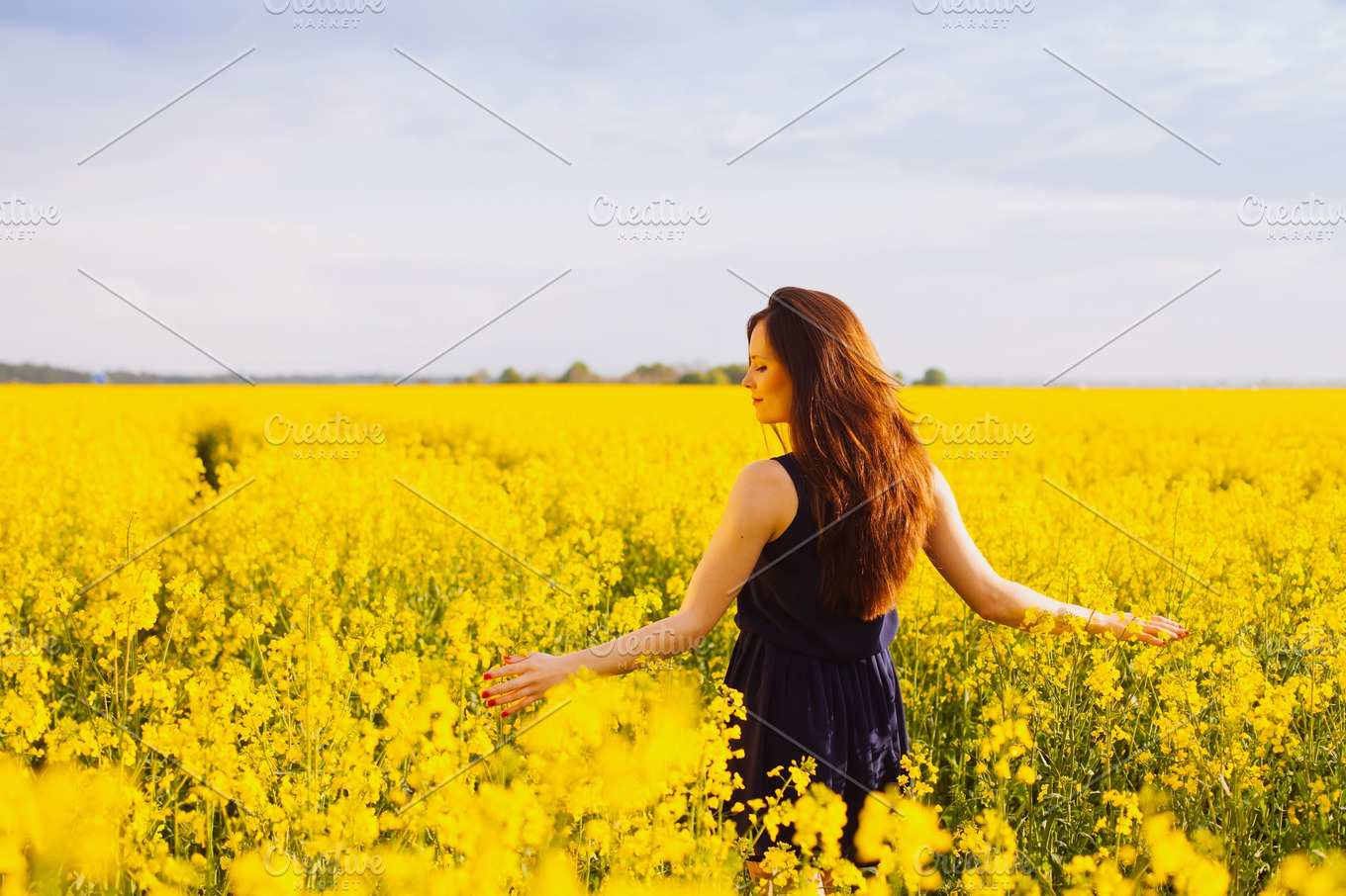 Girl enjoying rapeseed blooming ~ People Photos ~ Creative ...
