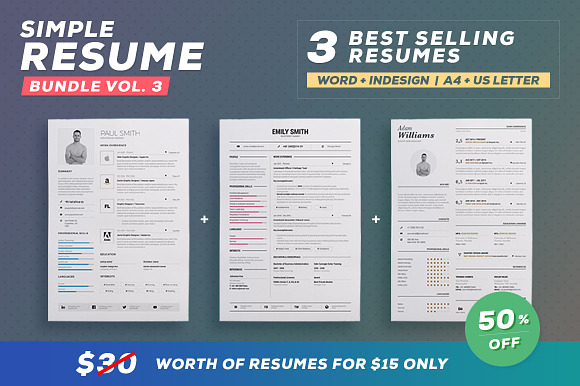 Simple Resume Cv Bundle Volume 3