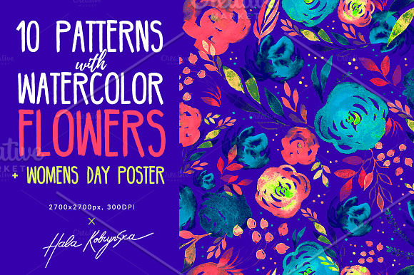 Watercolor Flowers Girls Power Art