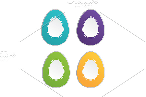 Set Of Modern Easter Eggs