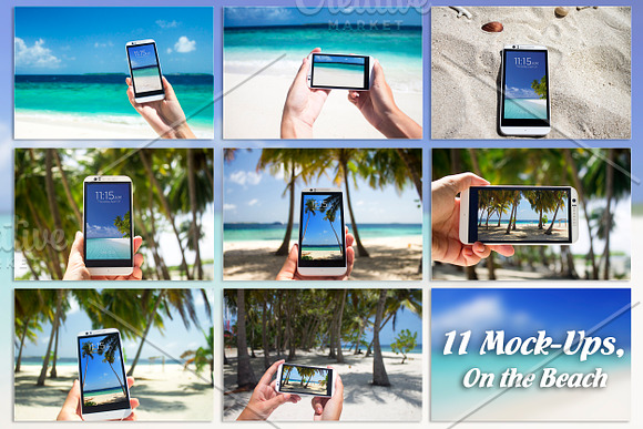 Bundle Smartphone 11 Mock Up Beach