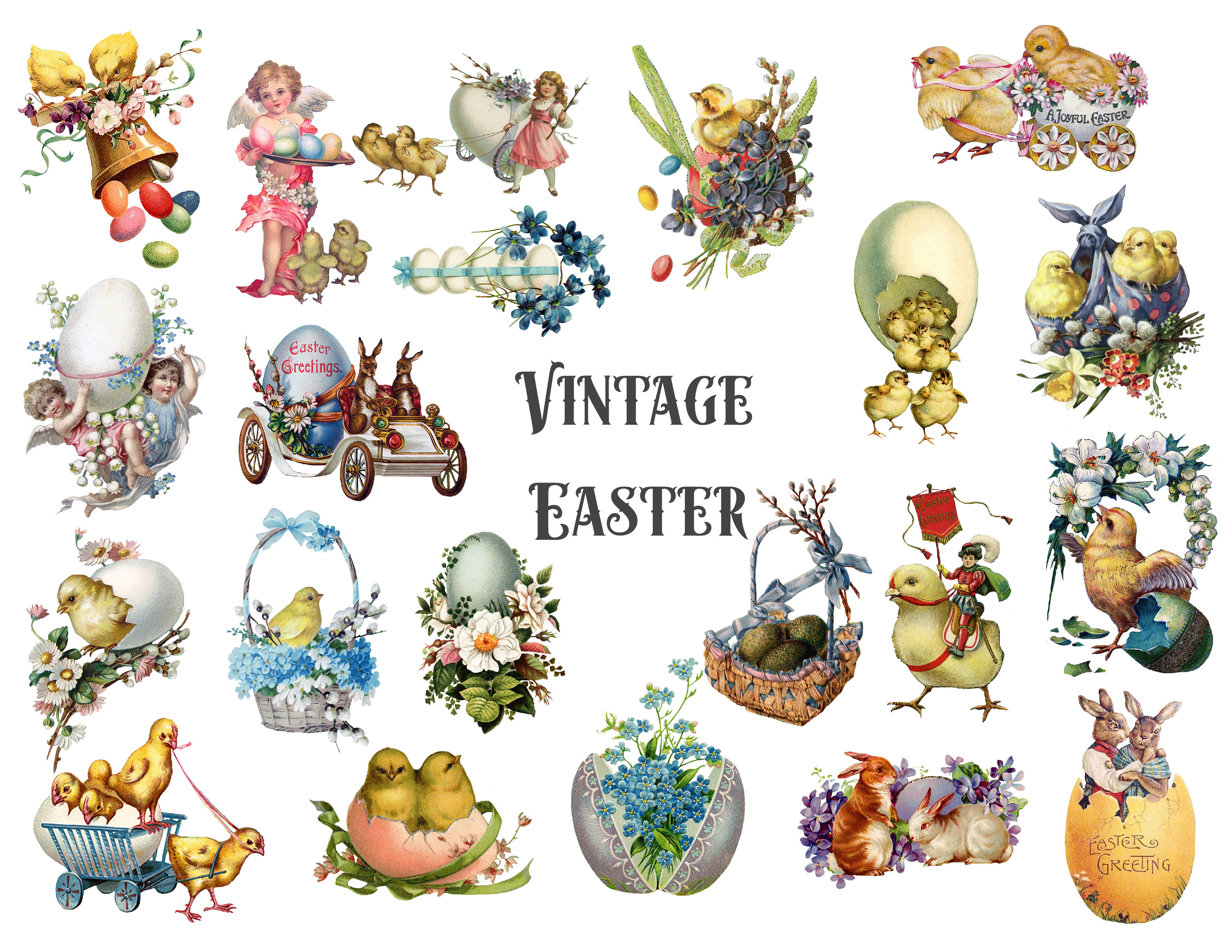 Vintage Easter Clipart ~ Illustrations ~ Creative Market