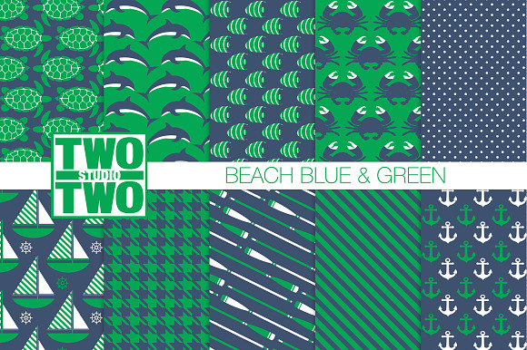 Blue And Green Beach Patterns