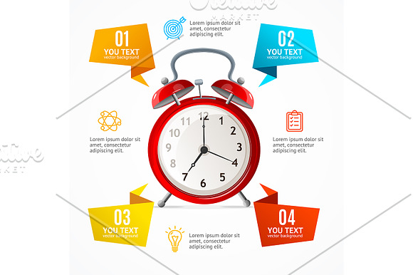 Alarm Clock Menu Infographic Banner