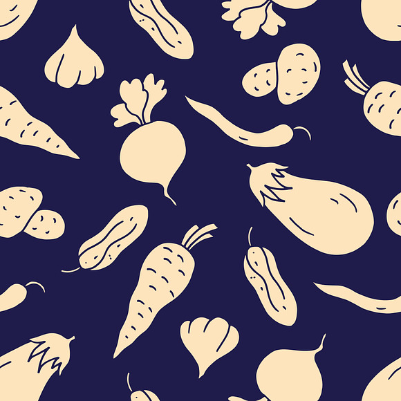 Seamless Pattern Of Vegetables