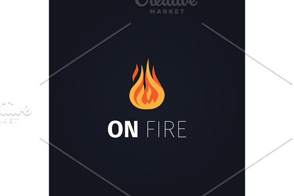 On Fire Flame Logo Template