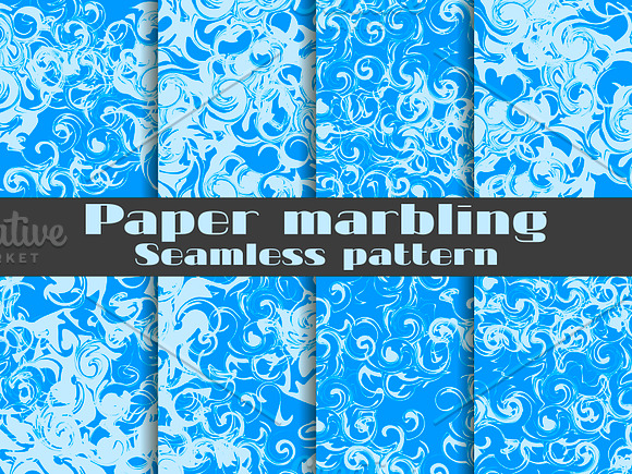 Marbled Paper Seamless Pattern Set
