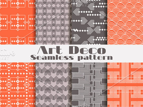 Art Deco Seamless Pattern Set