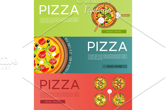 Italian Pizza Banners Set