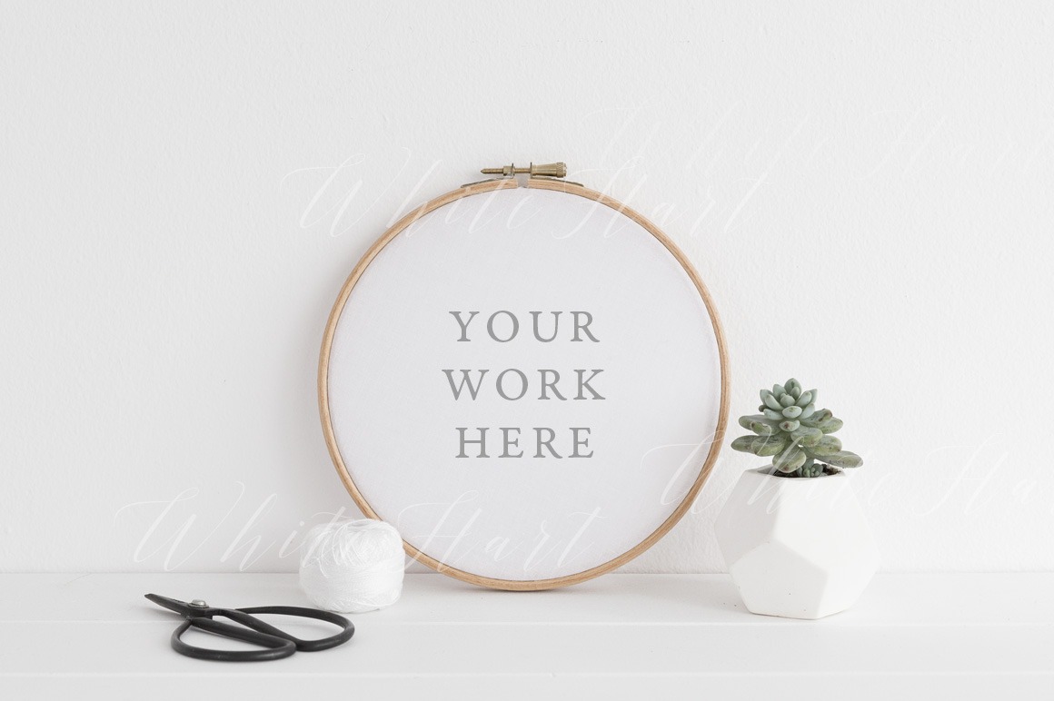 Download Embroidery hoop mock up - Psd+Png ~ Product Mockups ~ Creative Market