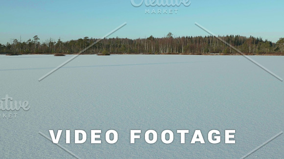 Winter Field On The Frozen Lake Clean And Frosty Daytime Smooth Dolly Shot