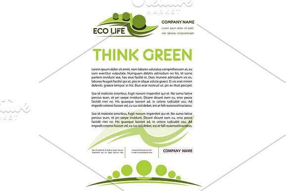Green Or Eco Nature Company Vector Poster