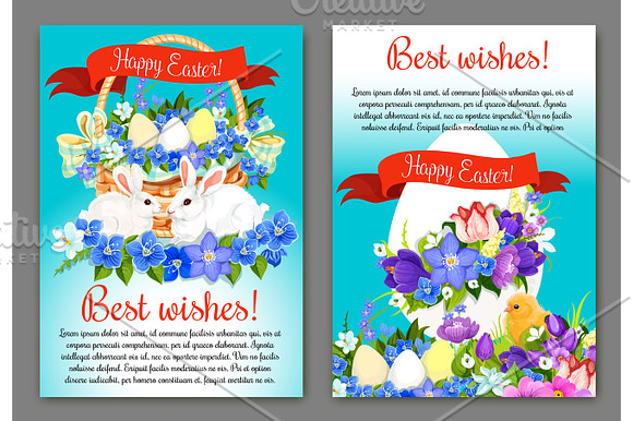 Easter Greeting Card And Poster Template Design