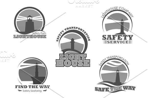 Lighthouse Or Marine Safety Beacon Vector Icons