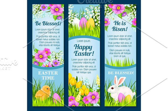 Easter Vector Banners For Paschal Greetings