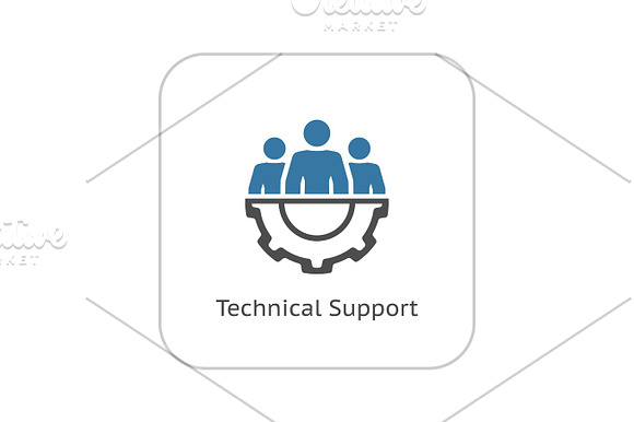 Technical Support Icon Flat Design