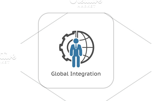 Global Integration Icon Flat Design