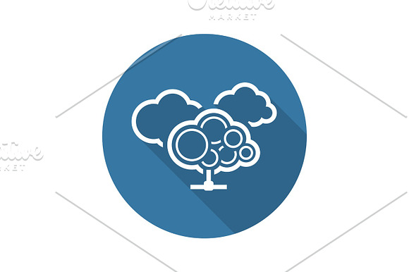 Cloud Services Icon Flat Design