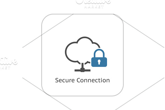 Secure Connection Icon Flat Design