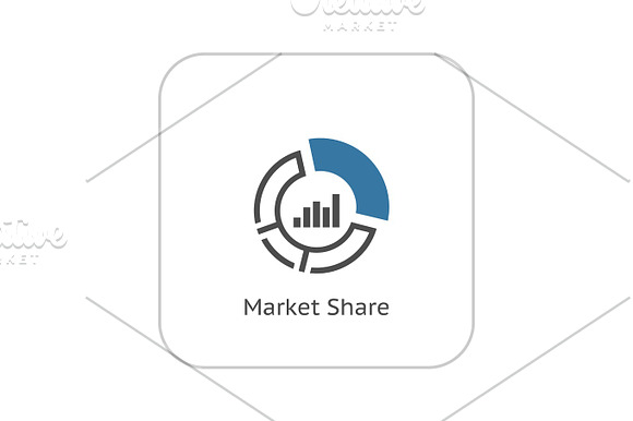 Market Share Icon Business Concept Flat Design