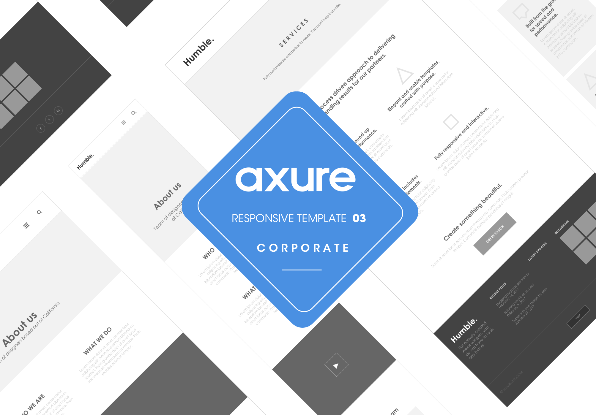 Axure responsive Corporate template3 Website Templates Creative Market