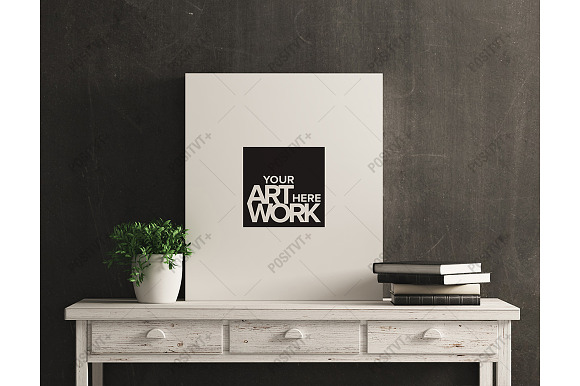 Download Canvas Mockup White Wood Distressed