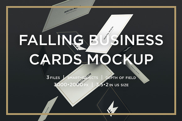 Download Falling Business Cards Mockup