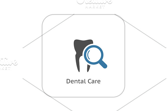 Dental Care Icon Flat Design