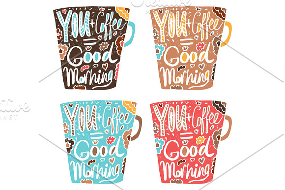 Hand Drawn Vintage Quote For Coffee Themed Your Coffee=Good Mor