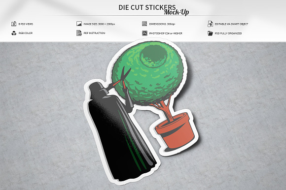 Download Die Cut Stickers Mock-Up