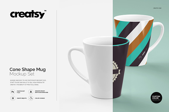 Download Cone Shape Mug Mockup Set