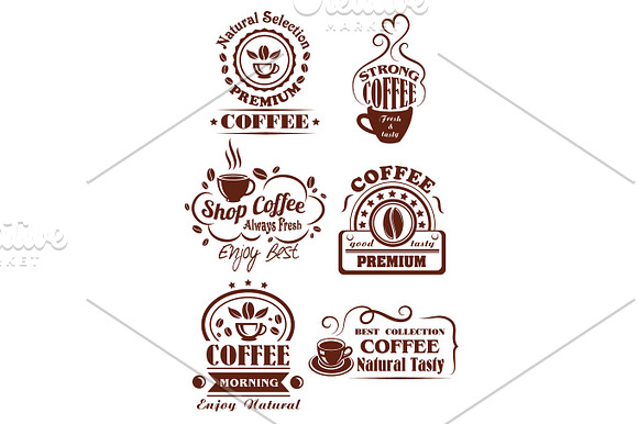 Coffee Cup Brown Icon For Cafe Label Design