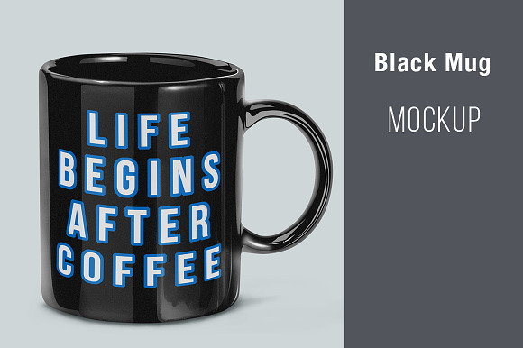 Free Black Mug Mockup