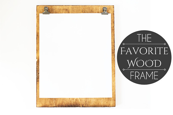 Free Wood Frame Clipboard on White