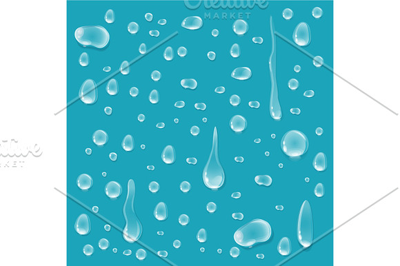Seamless Pattern With Water Liquid Drops