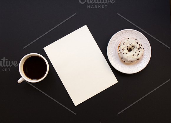 Mock Up Of Copybook Coffee Donut