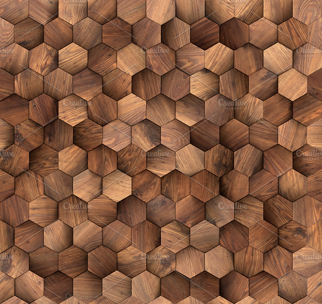 Hexagons wood wall seamless texture ~ Abstract Photos 