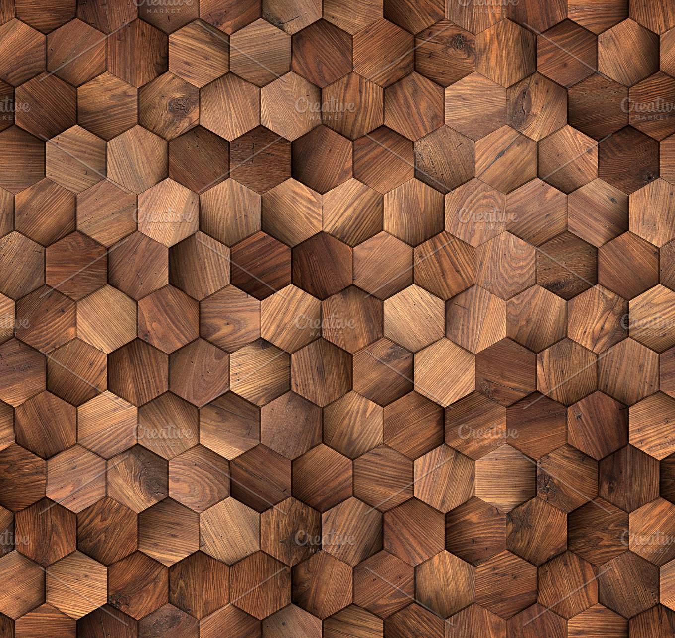 Hexagons wood wall seamless texture ~ Abstract Photos 
