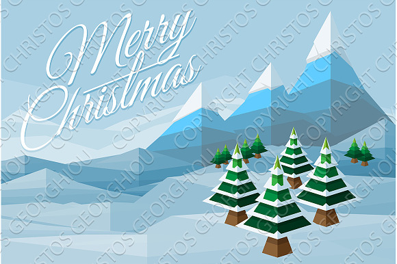 Merry Christmas Winter Background Scene